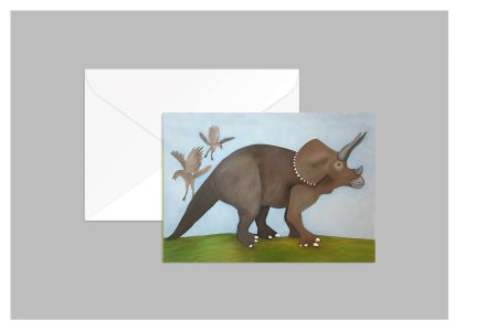 - Triceratops - A5 Karte mit Umschlag